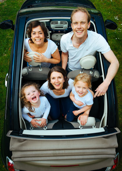 Familia en el coche